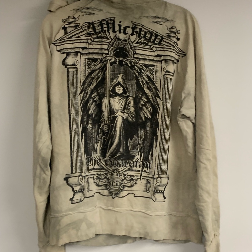 Vintage Affliction Beige Color Angel Hoodie Size M